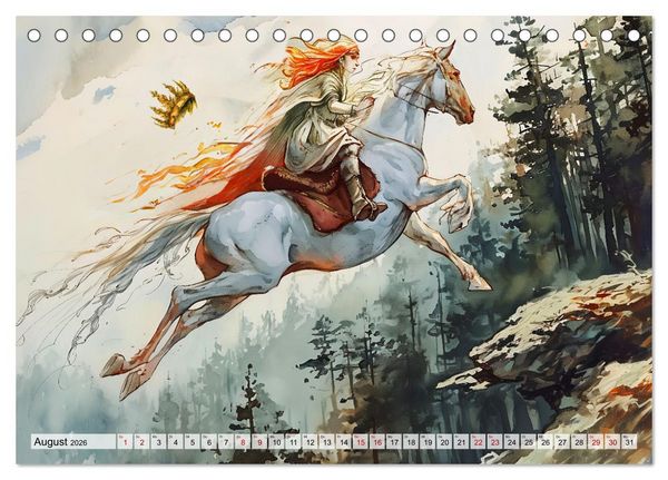Produktbild: Die Rosstrappe - Sage vom Felsen im Harz bei Thale im Bodetal (Tischkalender 2026 DIN A5 quer), CALVENDO Monatskalender