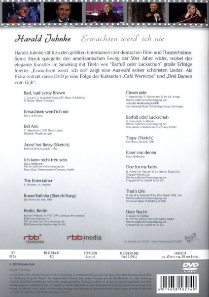 Produktbild: Harald Juhnke - Erwachsen werd' ich nie