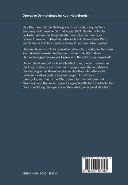 Produktbild: Operative Dermatologie im Kopf-Hals-Bereich