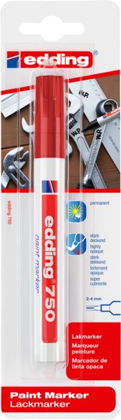 Produktbild: Edding E-750 4-750-1-3002 Lackmarker Rot 2 mm, 4mm