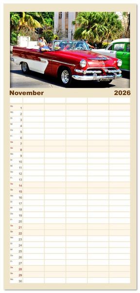 Produktbild: Familienplaner 2026 - DODGE '55 mit 5 Spalten (Wandkalender, 21 x 45 cm) CALVENDO