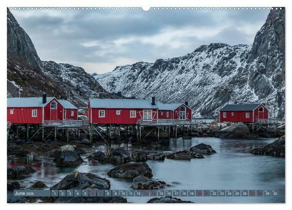 Produktbild: Lofoten, Norway's untamed beauty in Winter (High Quality Premium Wall Calendar 2026 DIN A2 landscape),CALVENDO 12 Month Wall Calendar