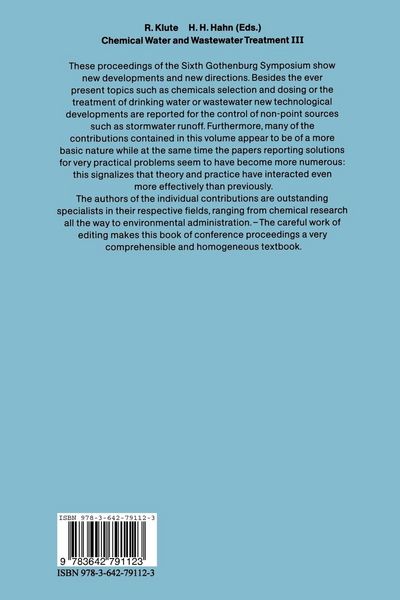 Produktbild: Chemical Water and Wastewater Treatment III