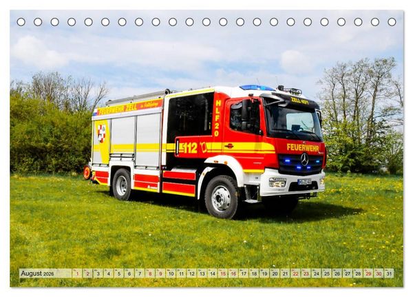 Produktbild: Feuerwehrfahrzeuge (Tischkalender 2026 DIN A5 quer), CALVENDO Monatskalender