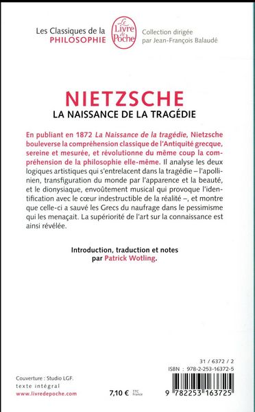 Produktbild: La naissance de la trag&eacute;die : ou hell&eacute;nisme et pessimisme