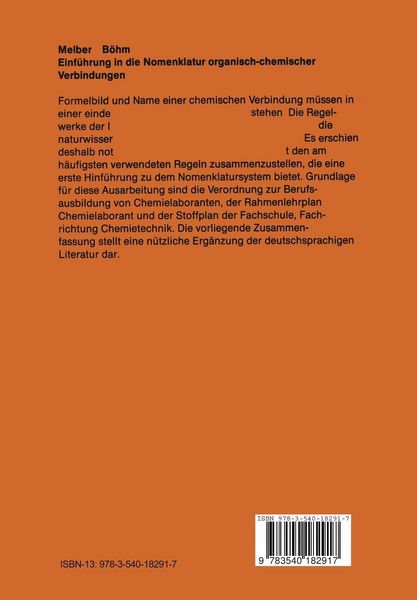 Produktbild: Einf&uuml;hrung in die Nomenklatur organisch-chemischer Verbindungen f&uuml;r Studium und Berufsausbildung