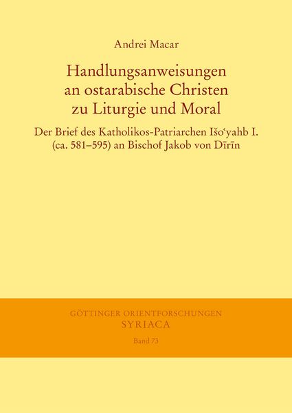 Produktbild: Handlungsanweisungen an ostarabische Christen zu Liturgie und Moral