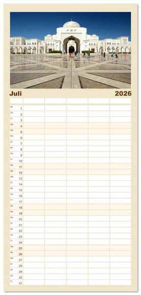 Produktbild: Familienplaner 2026 - Abu Dhabi, eine Stadt der Zukunft. mit 5 Spalten (Wandkalender, 21 x 45 cm) CALVENDO