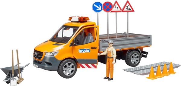 Produktbild: bruder 02677 MB Sprinter Kommunal mitFahrer L+S Modul und Zubeh&ouml;r