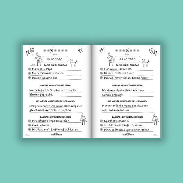 Produktbild: Mein kleines Gl&uuml;cklichbuch | Dankbarkeitstagebuch f&uuml;r Kinder | 3 Minuten Tagebuch f&uuml;r Kinder