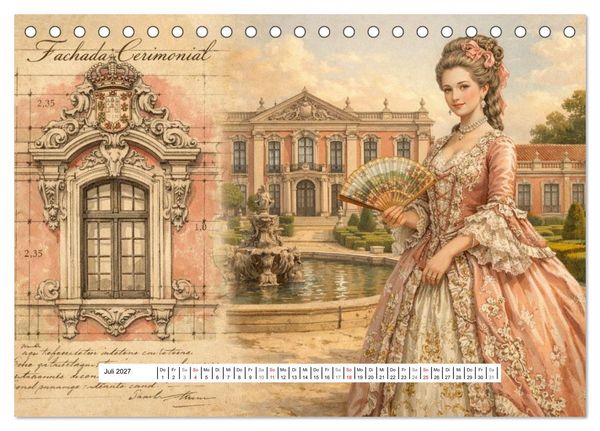Produktbild: Rokoko Weltreise (Tischkalender 2027 DIN A5 quer), CALVENDO Monatskalender