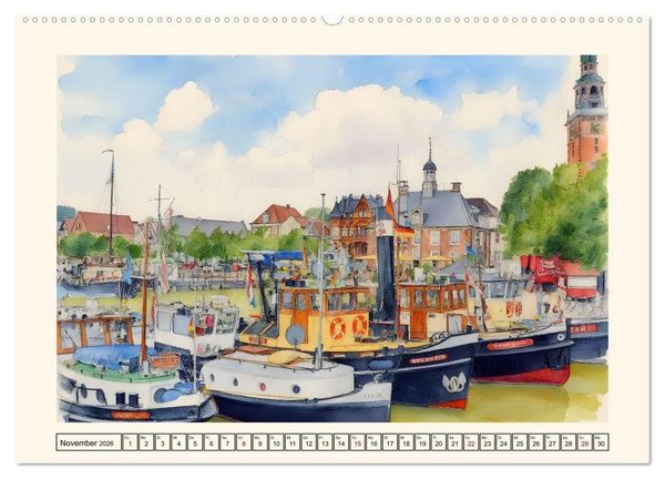 Produktbild: Herz Ostfrieslands - Zauberhaftes Leer (Wandkalender 2026 DIN A2 quer), CALVENDO Monatskalender