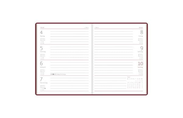 Produktbild: Taschenkalender bordeaux 1W/2S 2027