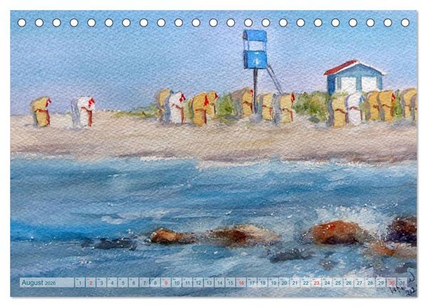 Produktbild: Heiligenhafen in Aquarell (Tischkalender 2026 DIN A5 quer), CALVENDO Monatskalender