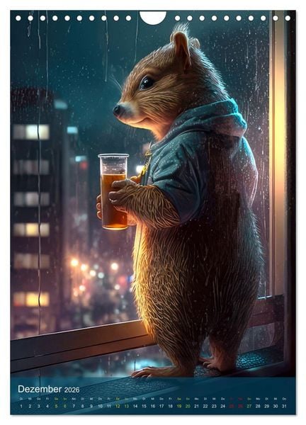 Produktbild: Schlaflos Tierische Nachteulen (Wandkalender 2026 DIN A4 hoch), CALVENDO Monatskalender