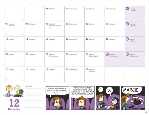 Produktbild: Peanuts Monatsplaner 2027