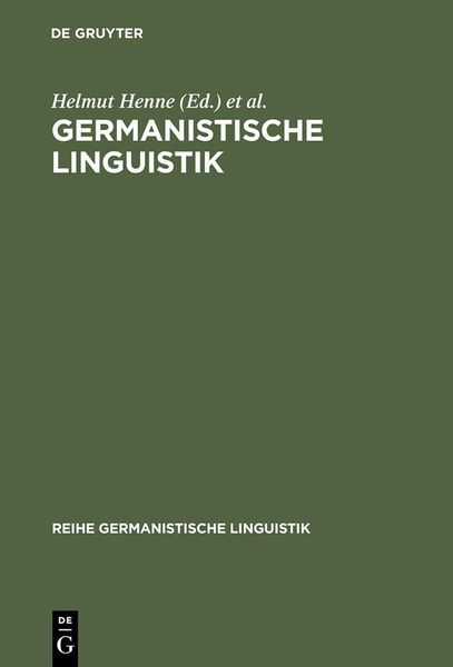 Produktbild: Germanistische Linguistik