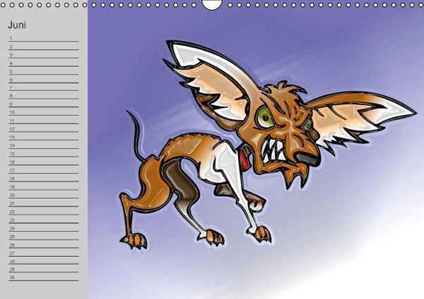 Produktbild: Hunde-Geburtstagskalender / Witziger Cartoon-Kalender (Wandkalender immerw&auml;hrend DIN A3 quer)