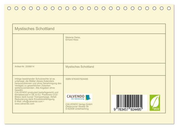 Produktbild: Mystisches Schottland (Tischkalender 2026 DIN A5 quer), CALVENDO Monatskalender