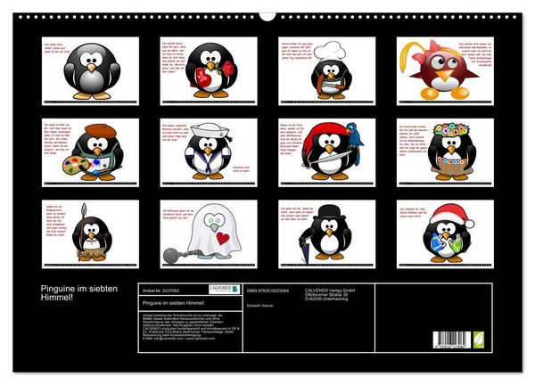 Produktbild: Pinguine im siebten Himmel! (Wandkalender 2026 DIN A2 quer), CALVENDO Monatskalender