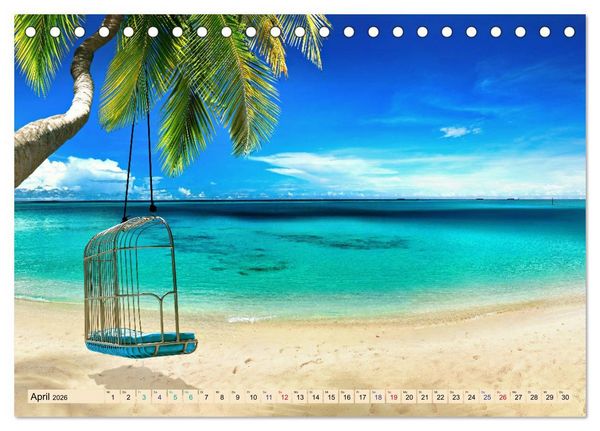 Produktbild: Sehnsucht Strandparadies (Tischkalender 2026 DIN A5 quer), CALVENDO Monatskalender