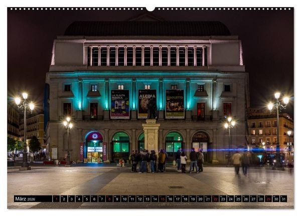 Produktbild: Madrid bei Nacht (hochwertiger Premium Wandkalender 2026 DIN A2 quer), Kunstdruck in Hochglanz