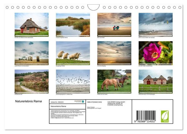 Produktbild: Naturerlebnis R&oslash;m&oslash; (Wandkalender 2027 DIN A4 quer), CALVENDO Monatskalender