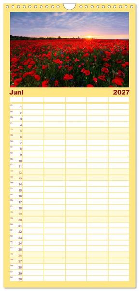 Produktbild: Familienplaner 2027 - Sonnige Augenblicke mit 5 Spalten (Wandkalender, 21 x 45 cm) CALVENDO