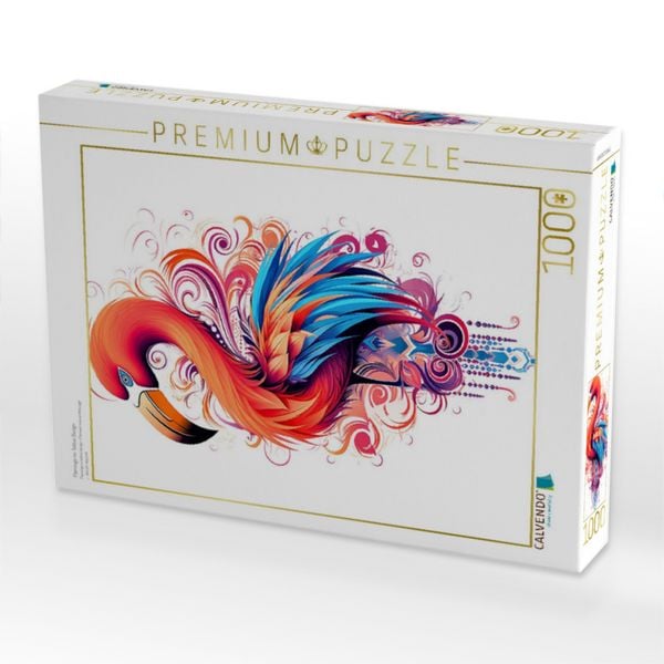 Produktbild: CALVENDO Puzzle Flamingo im Tattoo Design | 1000 Teile Lege-Gr&ouml;&szlig;e 64x48cm Foto-Puzzle f&uuml;r gl&uuml;ckliche Stunden
