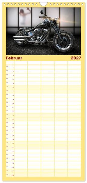 Produktbild: Familienplaner 2027 - Motorrad-Tr&auml;ume &ndash; Chopper und Custombikes mit 5 Spalten (Wandkalender, 21 x 45 cm) CALVENDO