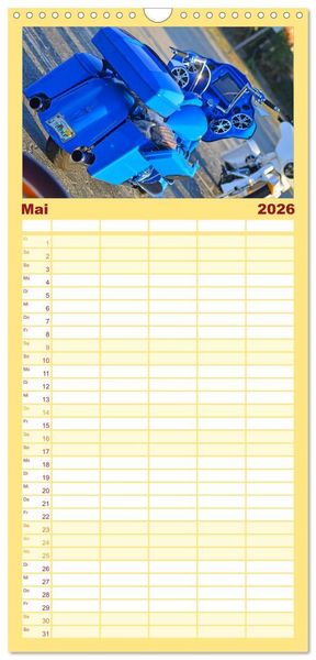 Produktbild: Familienplaner 2026 - BEST OF HARLEY-DAVIDSON BAGGER-STYLE mit 5 Spalten (Wandkalender, 21 x 45 cm) CALVENDO
