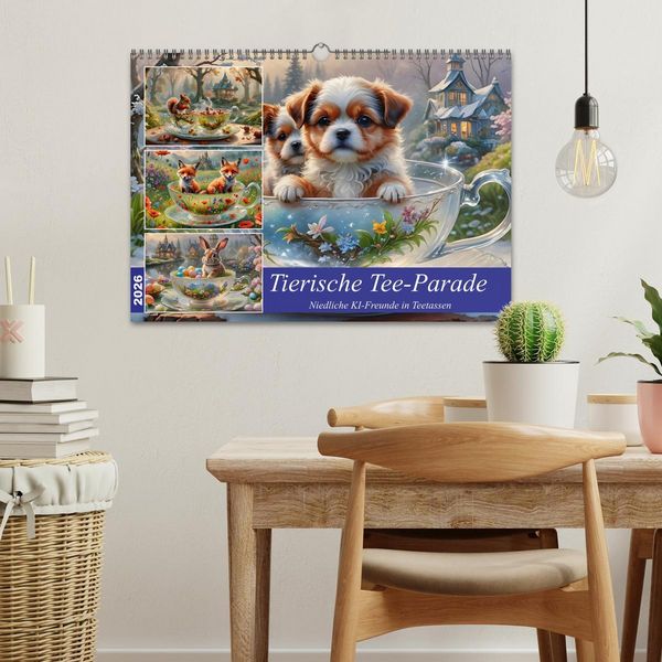 Produktbild: Tierische Tee-Parade (Wandkalender 2026 DIN A3 quer), CALVENDO Monatskalender
