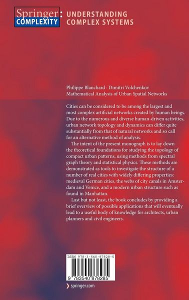 Produktbild: Mathematical Analysis of Urban Spatial Networks