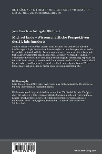 Produktbild: Michael Ende &ndash; Wissenschaftliche Perspektiven des 21. Jahrhunderts