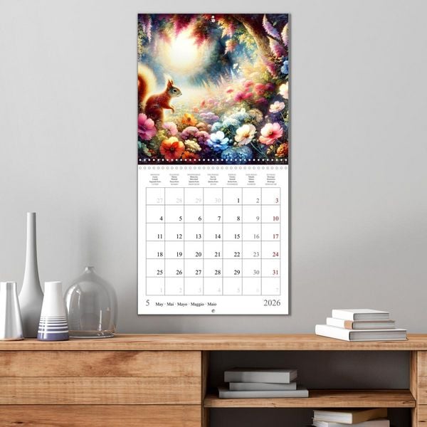 Produktbild: Magie de l'&eacute;cureuil (Calendrier mural carr&eacute; 2026 30x30 cm) Calendrier double avec une page pour vos prises de notes