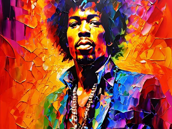 Produktbild: CALVENDO Puzzle Jimi Hendrix | 1000 Teile Lege-Gr&ouml;&szlig;e 64x48cm Foto-Puzzle f&uuml;r gl&uuml;ckliche Stunden