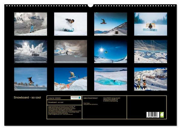 Produktbild: Snowboard - so cool (Wandkalender 2026 DIN A2 quer), CALVENDO Monatskalender