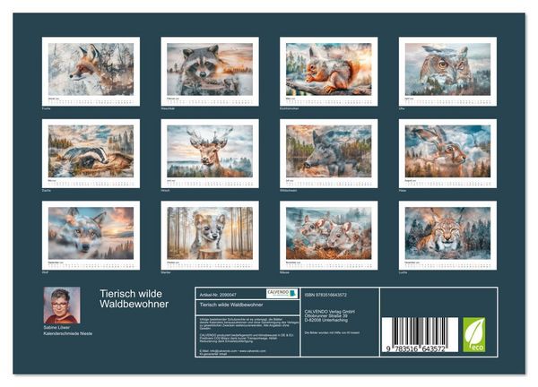 Produktbild: Tierisch wilde Waldbewohner (Wandkalender 2026 DIN A4 quer), CALVENDO Monatskalender