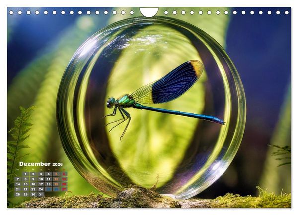 Produktbild: Libellen in einer Glaskugel (Wandkalender 2026 DIN A4 quer), CALVENDO Monatskalender