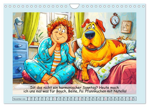 Produktbild: Frauchen und Hund. Witzige Cartoons vom t&auml;glichen Chaos (Wandkalender 2026 DIN A4 quer), CALVENDO Monatskalender
