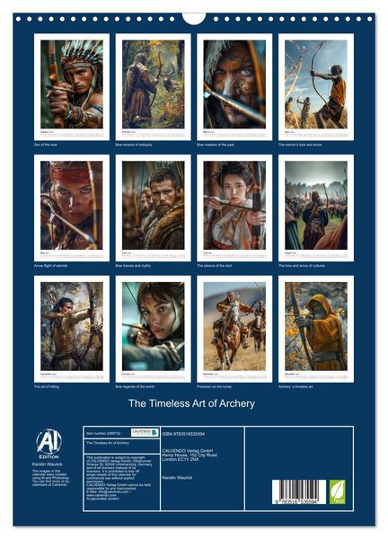 Produktbild: The Timeless Art of Archery (Wall Calendar 2026 DIN A3 portrait), CALVENDO 12 Month Wall Calendar