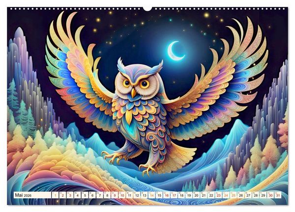 Produktbild: Tiere aus Regenbogenfarben (hochwertiger Premium Wandkalender 2026 DIN A2 quer), Kunstdruck in Hochglanz