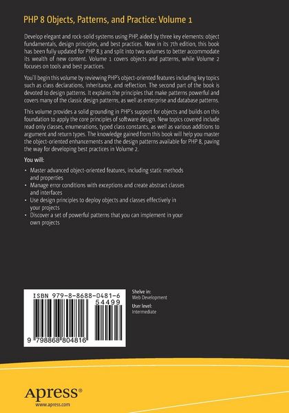 Produktbild: PHP 8 Objects, Patterns, and Practice: Volume 1
