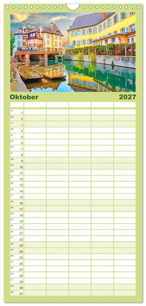 Produktbild: Familienplaner 2027 - Das malerische Colmar im Elsass mit 5 Spalten (Wandkalender, 21 x 45 cm) CALVENDO