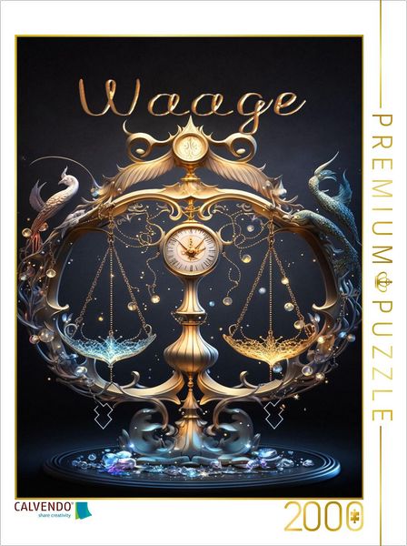 CALVENDO Puzzle Waage 24. September - 23. Oktober | 2000 Teile Lege-Größe 90x67cm Foto-Puzzle für glückliche Stunden