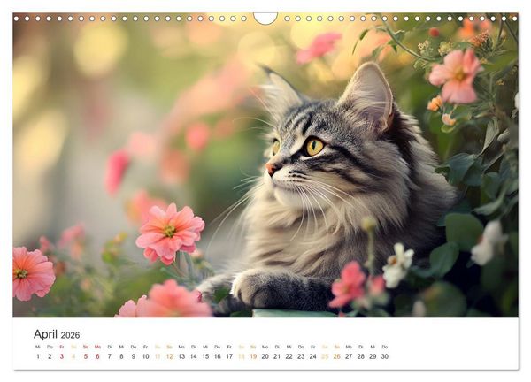 Produktbild: Katzen - sanfte Sch&ouml;nheiten (Wandkalender 2026 DIN A3 quer), CALVENDO Monatskalender