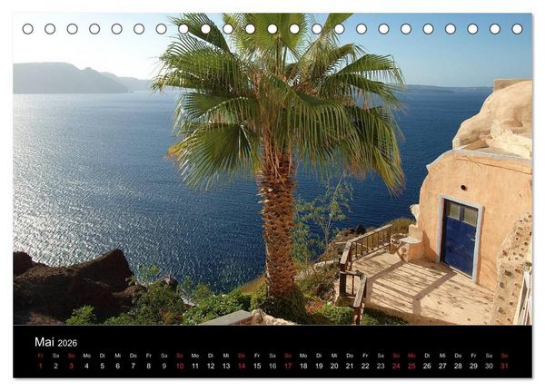 Produktbild: Santorini &ndash; Leben auf dem Vulkan (Tischkalender 2026 DIN A5 quer), CALVENDO Monatskalender