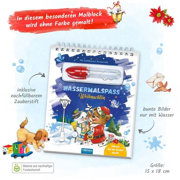 Produktbild: Tr&ouml;tsch Wassermalspa&szlig; mit Zauberstift Weihnachten