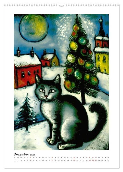 Produktbild: Katzengem&auml;lde (hochwertiger Premium Wandkalender 2026 DIN A2 hoch), Kunstdruck in Hochglanz