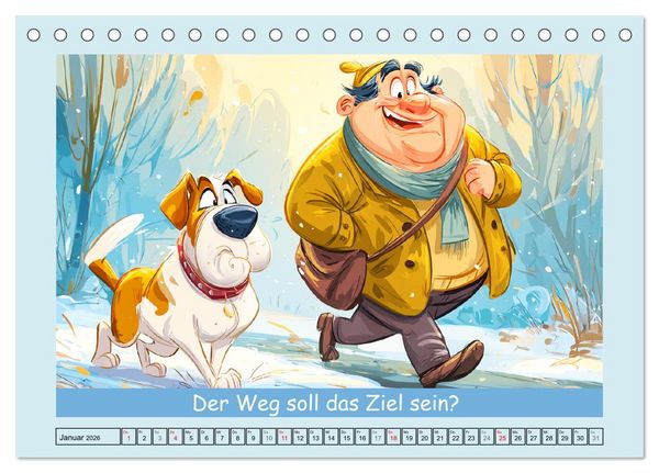 Produktbild: Hund und Herrchen. Zu zweit allein im Chaos (Tischkalender 2026 DIN A5 quer), CALVENDO Monatskalender